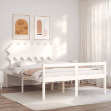 Berkfield Senior Bed without Mattress White 140x200 cm Solid Wood