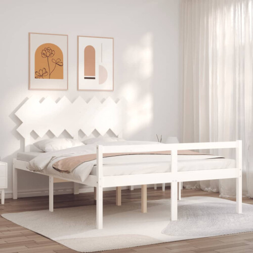 Berkfield Senior Bed without Mattress White 140x200 cm Solid Wood