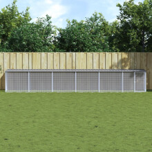 Berkfield Chicken Cage with Roof Light Grey 603x98x90 cm Galvanised Steel