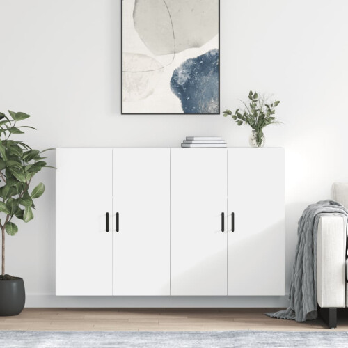 Berkfield Wall Mounted Cabinets 2 pcs White 69.5x34x90 cm