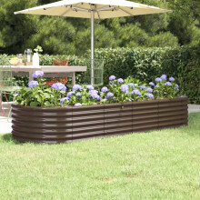 Berkfield Garden Raised Bed Galvanised Steel 224x80x36 cm Brown