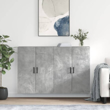 Berkfield Wall Mounted Cabinets 2 pcs Concrete Grey 69.5x34x90 cm
