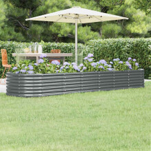Berkfield Garden Raised Bed Galvanised Steel 296x80x36 cm Anthracite