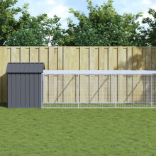 Berkfield Chicken Cage with Run Anthracite 117x813x123 cm Galvanised Steel