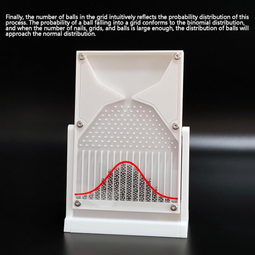 Acrylic Galton Board for Probability Demonstration, Interactive Normal Distribution Model, Physics Teaching Tool (Black) 1