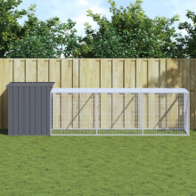 Berkfield Chicken Cage with Run Anthracite 110x405x110 cm Galvanised Steel