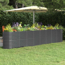 Berkfield Garden Raised Bed Galvanised Steel 332x40x68 cm Anthracite