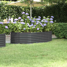 Berkfield Garden Raised Bed Galvanised Steel 152x80x36 cm Anthracite
