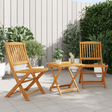 Berkfield 3 Piece Folding Garden Dining Set Solid Wood Acacia