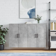 Berkfield Wall Mounted Cabinets 2 pcs Concrete Grey 69.5x34x90 cm