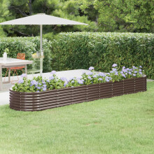 Berkfield Garden Raised Bed Galvanised Steel 368x80x36 cm Brown