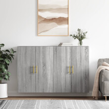 Berkfield Wall Mounted Cabinets 2 pcs Grey Sonoma 69.5x34x90 cm