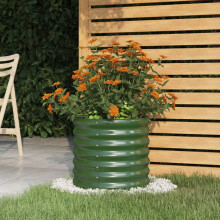 Berkfield Garden Planter Galvanised Steel 40x40x36 cm Green