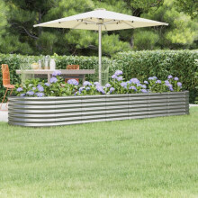 Berkfield Garden Raised Bed Galvanised Steel 296x80x36 cm Silver