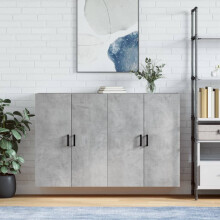 Berkfield Wall Mounted Cabinets 2 pcs Concrete Grey 69.5x34x90 cm