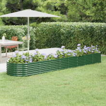 Berkfield Garden Raised Bed Galvanised Steel 368x80x36 cm Green