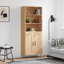Berkfield Highboard Sonoma Oak 69.5x34x180 cm Engineered Wood