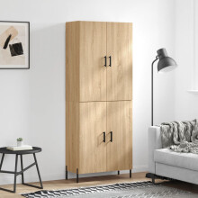 Berkfield Highboard Sonoma Oak 69.5x34x180 cm Engineered Wood