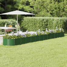 Berkfield Garden Raised Bed Galvanised Steel 512x80x36 cm Green