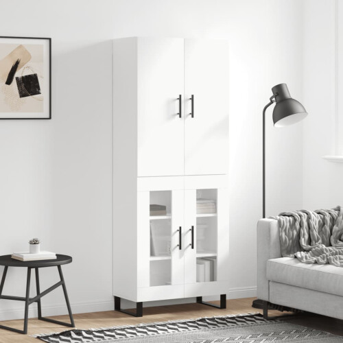 Berkfield Highboard White 69.5x34x180 cm Engineered Wood