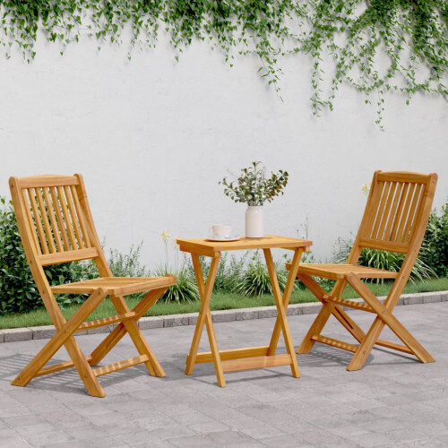 Berkfield 3 Piece Folding Garden Dining Set Solid Wood Acacia