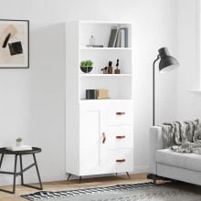 Berkfield Highboard White 69.5x34x180 cm Engineered Wood