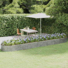 Berkfield Garden Raised Bed Galvanised Steel 507x100x36 cm Silver