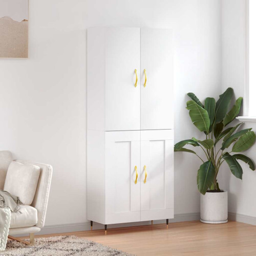 Berkfield Highboard White 69.5x34x180 cm Engineered Wood