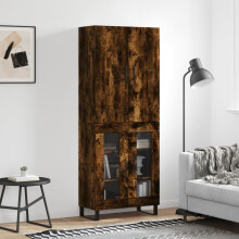 Berkfield Highboard Smoked Oak 69.5x34x180 cm Engineered Wood