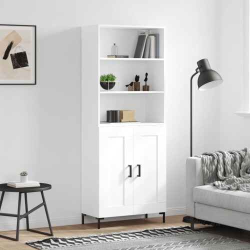 Berkfield Highboard White 69.5x34x180 cm Engineered Wood