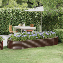 Berkfield Garden Raised Bed Galvanised Steel 249x100x36 cm Brown