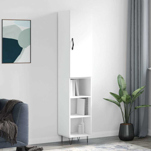 Berkfield Highboard White 34.5x34x180 cm Engineered Wood
