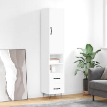 Berkfield Highboard White 34.5x34x180 cm Engineered Wood