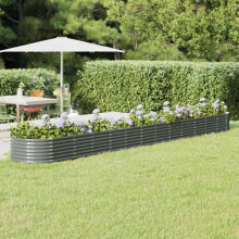 Berkfield Garden Raised Bed Galvanised Steel 512x80x36 cm Grey