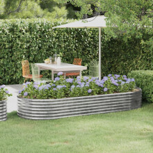 Berkfield Garden Raised Bed Galvanised Steel 249x100x36 cm Silver