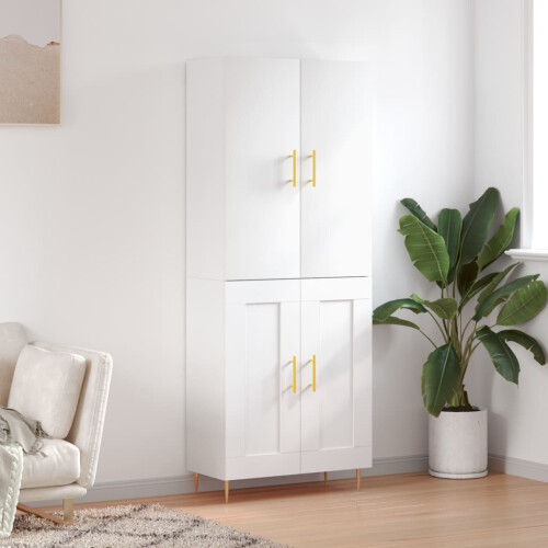 Berkfield Highboard White 69.5x34x180 cm Engineered Wood