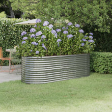 Berkfield Garden Raised Bed Galvanised Steel 224x80x68 cm Silver