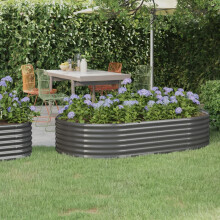 Berkfield Garden Raised Bed Galvanised Steel 175x100x36 cm Grey