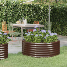 Berkfield Garden Raised Bed Galvanised Steel 100x100x36 cm Brown