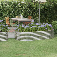 Berkfield Garden Raised Bed Galvanised Steel 175x100x36 cm Silver