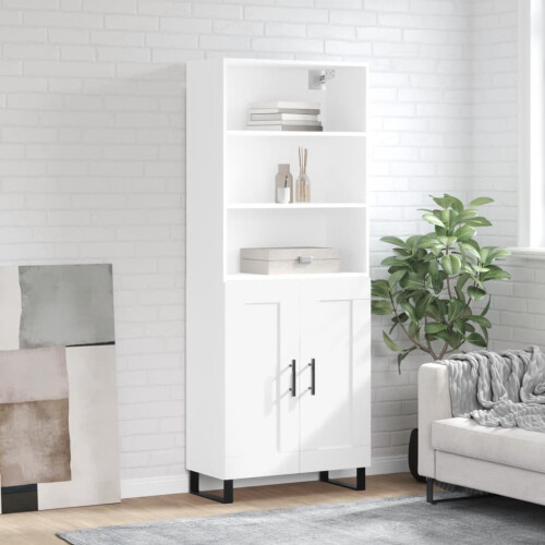 Berkfield Highboard White 69.5x34x180 cm Engineered Wood