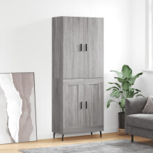 Berkfield Highboard Grey Sonoma 69.5x34x180 cm Engineered Wood