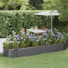 Berkfield Garden Raised Bed Galvanised Steel 322x100x36 cm Anthracite