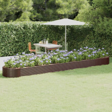 Berkfield Garden Raised Bed Galvanised Steel 544x100x36 cm Brown