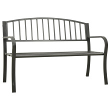 Berkfield Garden Bench Grey 120 cm Steel