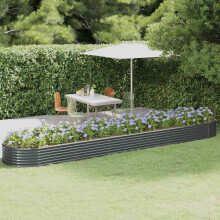 Berkfield Garden Raised Bed Galvanised Steel 507x100x36 cm Anthracite