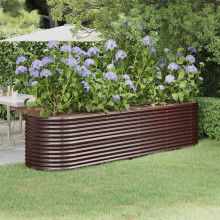 Berkfield Garden Raised Bed Galvanised Steel 296x80x68 cm Brown