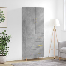 Berkfield Highboard Concrete Grey 69.5x34x180 cm Engineered Wood