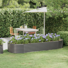 Berkfield Garden Raised Bed Galvanised Steel 249x100x36 cm Grey