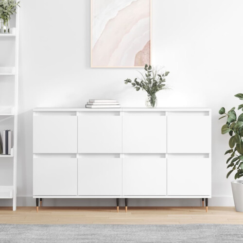 Berkfield Sideboards 2 pcs White Engineered Wood
